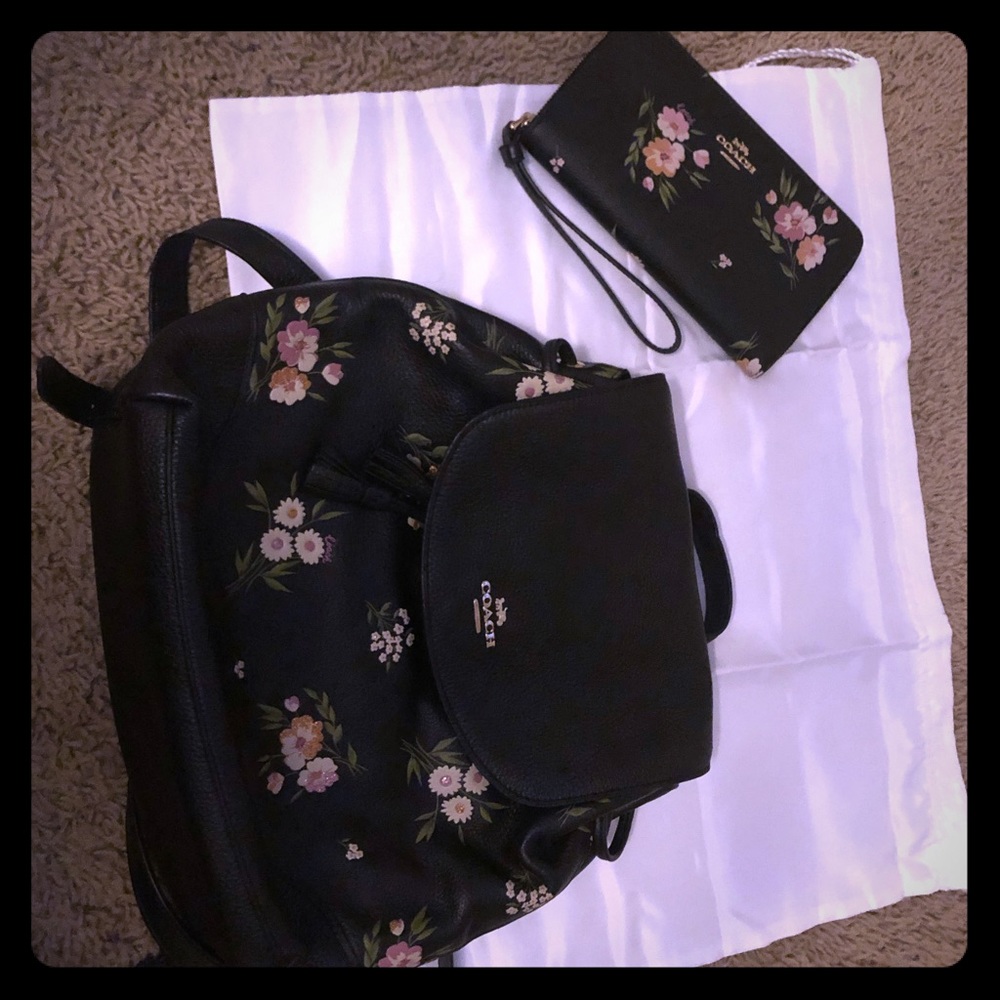 Coach back pack with wallet